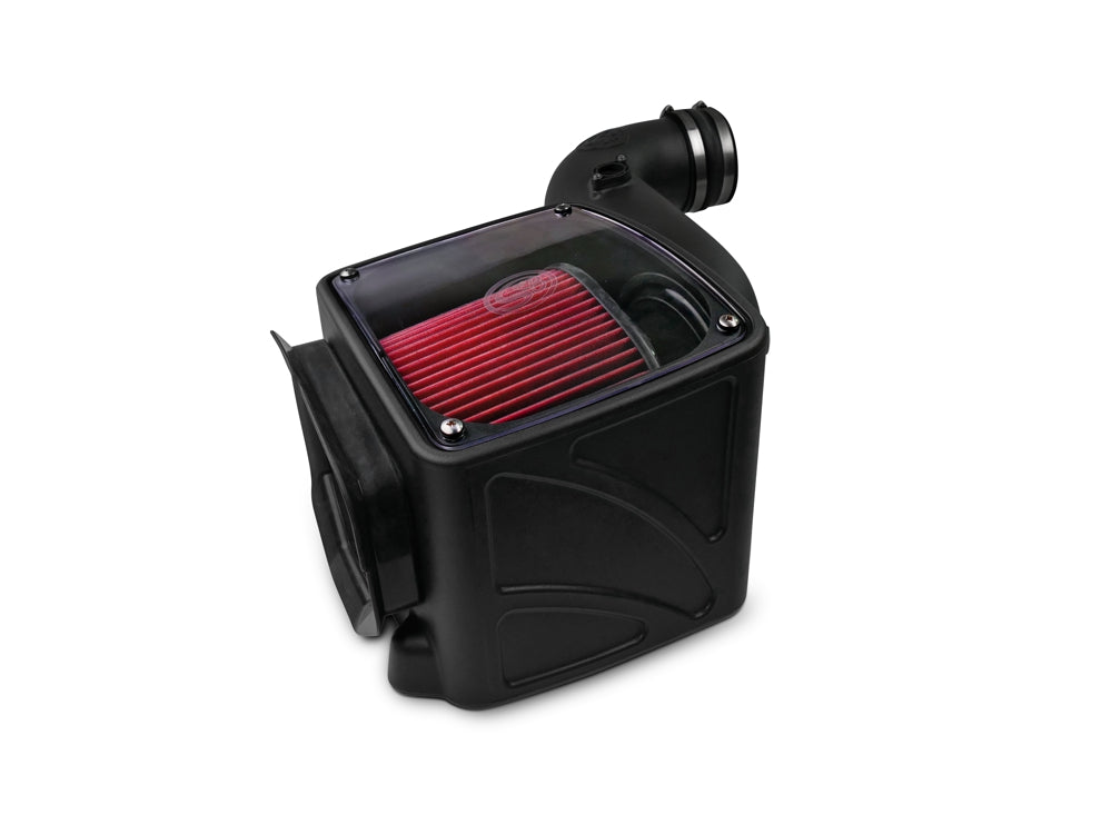 ~(14 lbs. 25X16X15)~ Cold Air Intake For 06-07 Chevrolet Silverado GMC Sierra V8-6.6L LLY-LBZ Duramax Cotton Cleanable Red S B