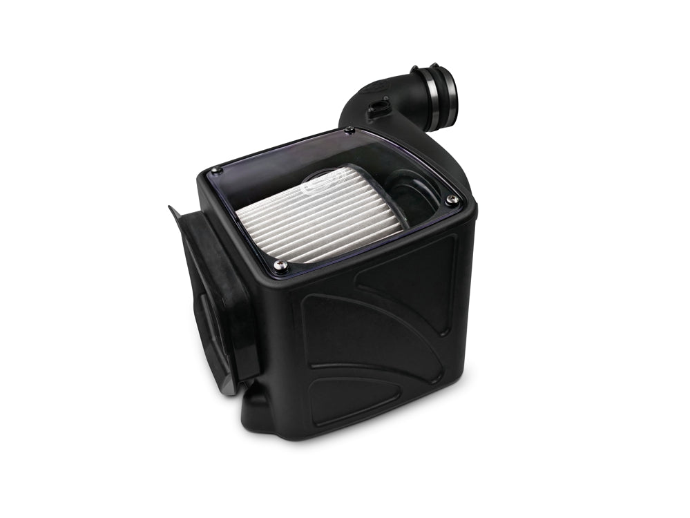~(14.1 lbs. 25X17X16)~ Cold Air Intake For 06-07 Chevrolet Silverado GMC Sierra V8-6.6L LLY-LBZ Duramax Dry Extendable White S B