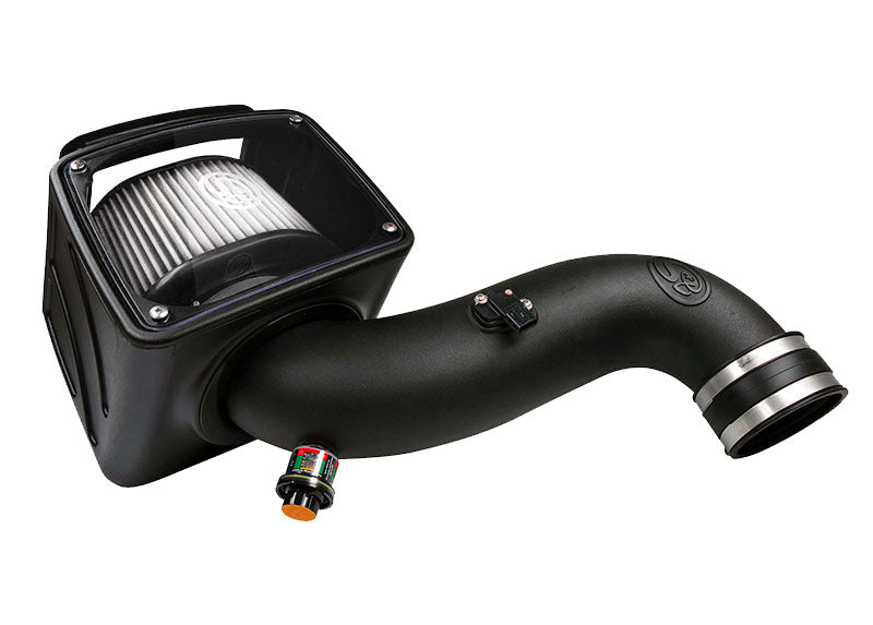 ~(13.8 lbs. 24X15X14)~ Cold Air Intake For 07-10 Chevrolet Silverado GMC Sierra V8-6.6L LMM Duramax Dry Extendable White S B