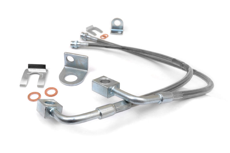 ~(1 lbs. 13X4X3)~ Jeep Front Stainless Steel Brake Lines  4-6in (07-18 Wrangler JK)