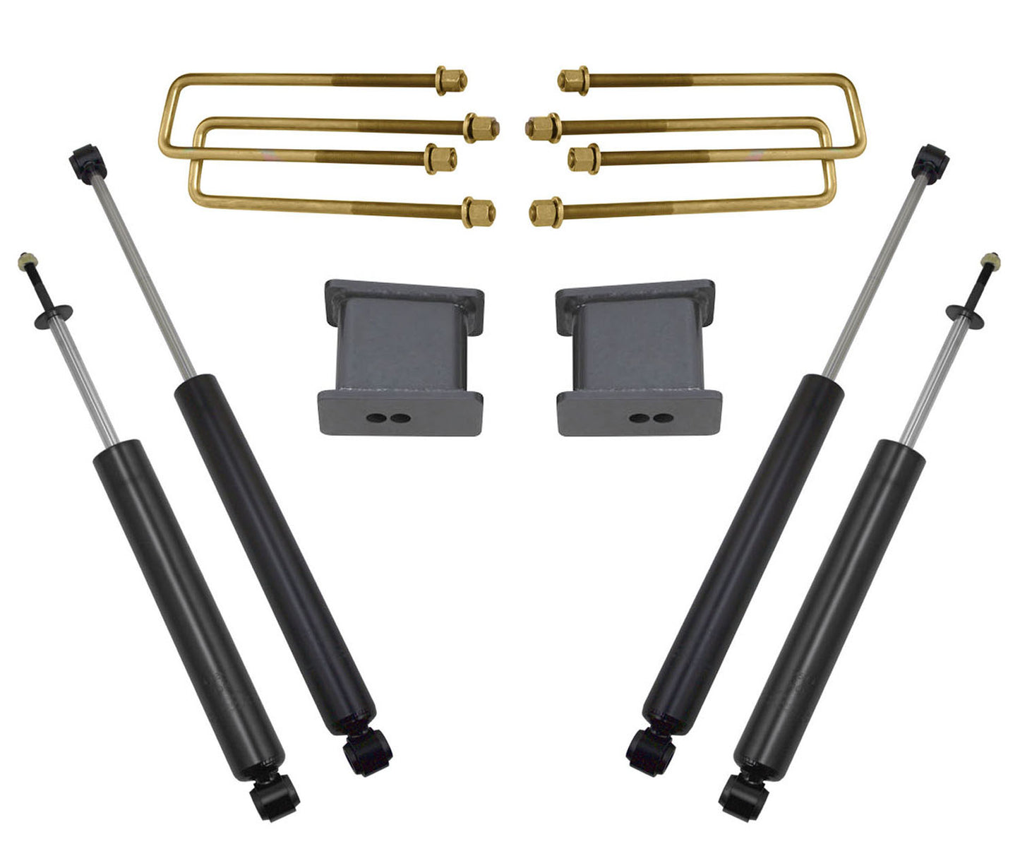 ***Discontinued***~(35 lbs. 24X16X8)~ 3 BLOCKS AND U-BOLTS  FRONT/REAR MAXTRAC SHOCKS