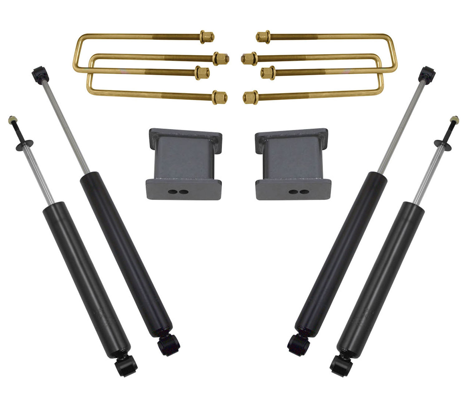 ***Discontinued***~(35 lbs. 24X16X8)~ 3 BLOCKS AND U-BOLTS  FRONT/REAR MAXTRAC SHOCKS