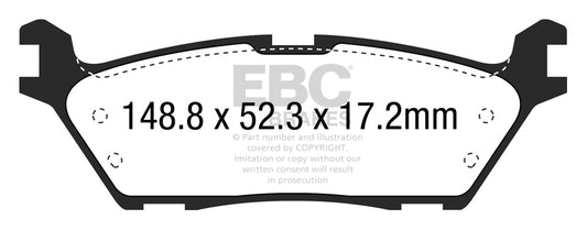 EXTRA DUTY PERFORMANCE TRUCK AND JEEP PADS EBC Brakes high performance Truck Jeep and SUV pad features new ECO friendly technology to develop a brake pad that has unusually high friction levels yet still has good manners for street use with brake effect b