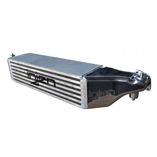 ~(36 lbs. 24X13X8)~ 100% Direct bolt-on front mount intercooler with CAD designed end tanks for optimal air flow. CNC machined flanged ends to bolt to factory piping utilizing the O.E. hardware and O-rings. Intercooler core dimensions 21.06 x 5.750 x 5.28