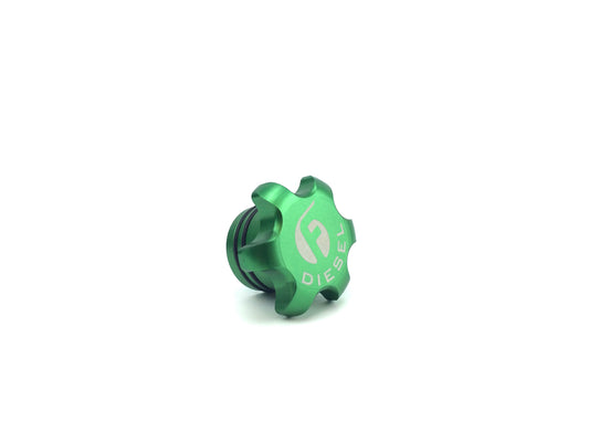 Fleece Performance Green Anodized Billet Fuel Cap for 2013-2018 Cummins