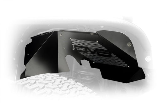 ~(10 lbs. 29X21X7)~ Jeep JK Inner Fender Front Black 07-18 Wrangler JK Aluminum DV8 Offroad