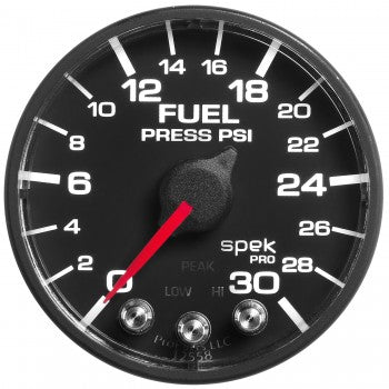 ~(1 lbs. 5X5X4)~ GAUGE FUEL PRESS 2 1/16 IN 30PSI STEPPER MOTOR W/PEAK and WARN BLK/BLK SPEK