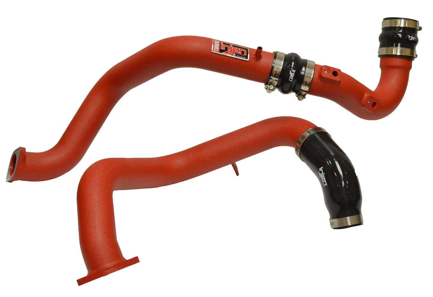 ~(8 lbs. 41X11X11)~ High flow Intercooler piping kit only. Includes hot and cold side intercooler pipes. 100% Direct bolt-on. CNC machined flanged ends and sensor adapters to bolt to the factory intercooler utilizing the O.E. hardware O-rings and sensors.