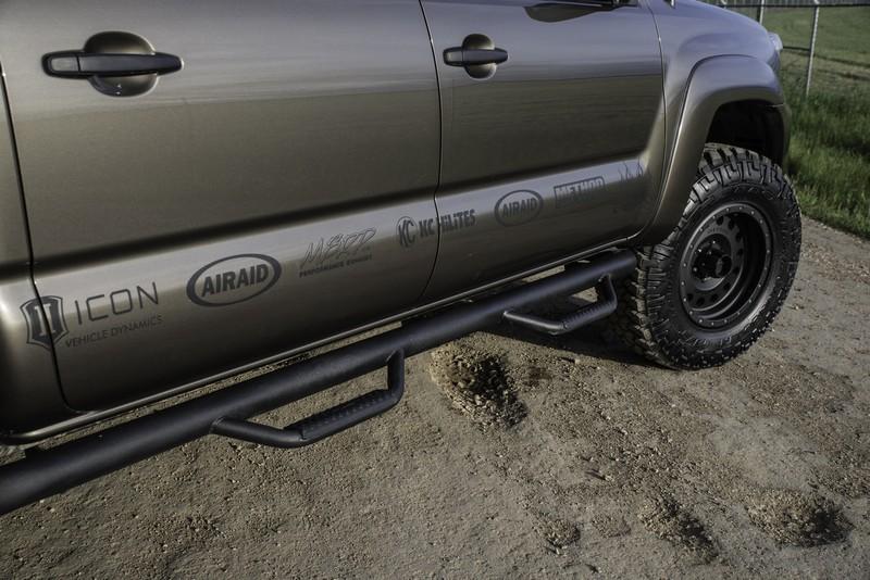 ~(64 lbs. 94X14X11)~ Step Systems Nerf Step Textured Black Toyota 16-21 Tacoma Double Cab 5 Short Bed Gas SRW