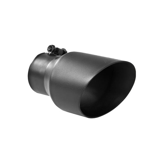 ~(2.5 lbs. 15X7X7)~  Universal Black Coated Tip 4.5in OD  Dual Wall Angled 3in  inlet 8in length