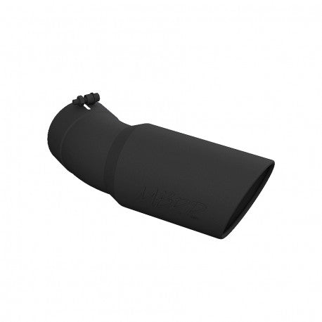 ~(3.5 lbs. 18X7X7)~  Universal Black Coated Tip 6in OD Angled Rolled End  5in  inlet 15.5in length   30o bend