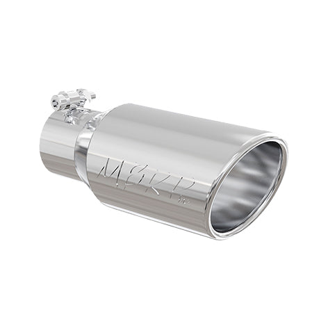 ~(2.2 lbs. 15X7X7)~  Universal T304 Stainless Steel Tip 4in OD Angled Rolled End 2.75in inlet 10in length