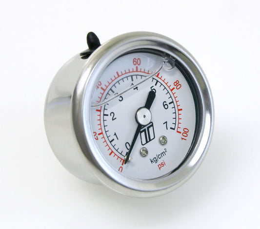 ~(0.2 lbs. 2X2X2)~ FPR Gauge 0-100psi Liquid Fill Automotive type: Universal