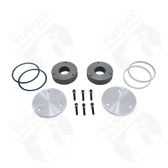 Yukon Hardcore Drive Flange Kit Dana 44 19-Spl Outer Stubs with Engraved Caps