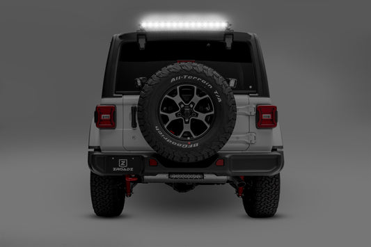 ~(11 lbs. 43X7X7)~  Rear Window Hinges Bracket Kit Includes (1) 30In Single Row Slim Line LED Light No Cut No Drill Installation Black Powder Coated Includes Universal Wire Harness